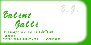 balint galli business card